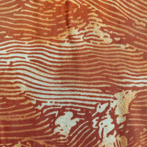 Vintage ESCADA SPORT Scoop Neck Top 90s Orange Abstract Short Sleeves Size Large - Picture 6 of 6